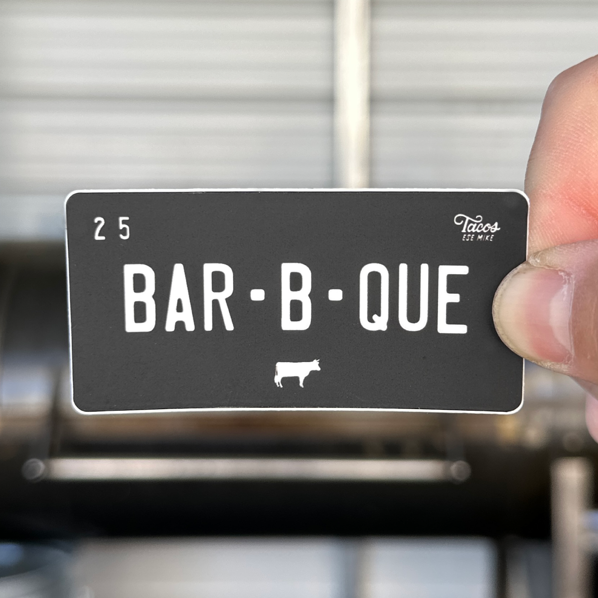 Bar-B-Que Mini Black License Plate Sticker