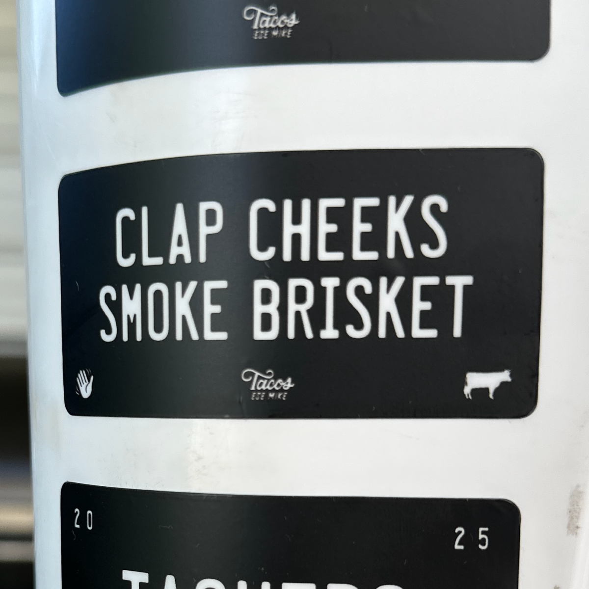 Clap Cheeks Smoke Brisket Mini Black License Plate Sticker