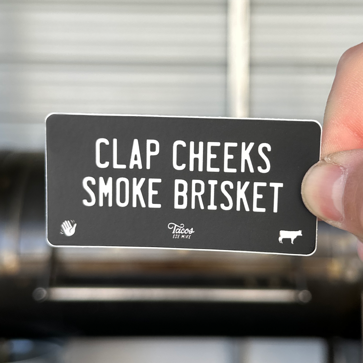 Clap Cheeks Smoke Brisket Mini Black License Plate Sticker
