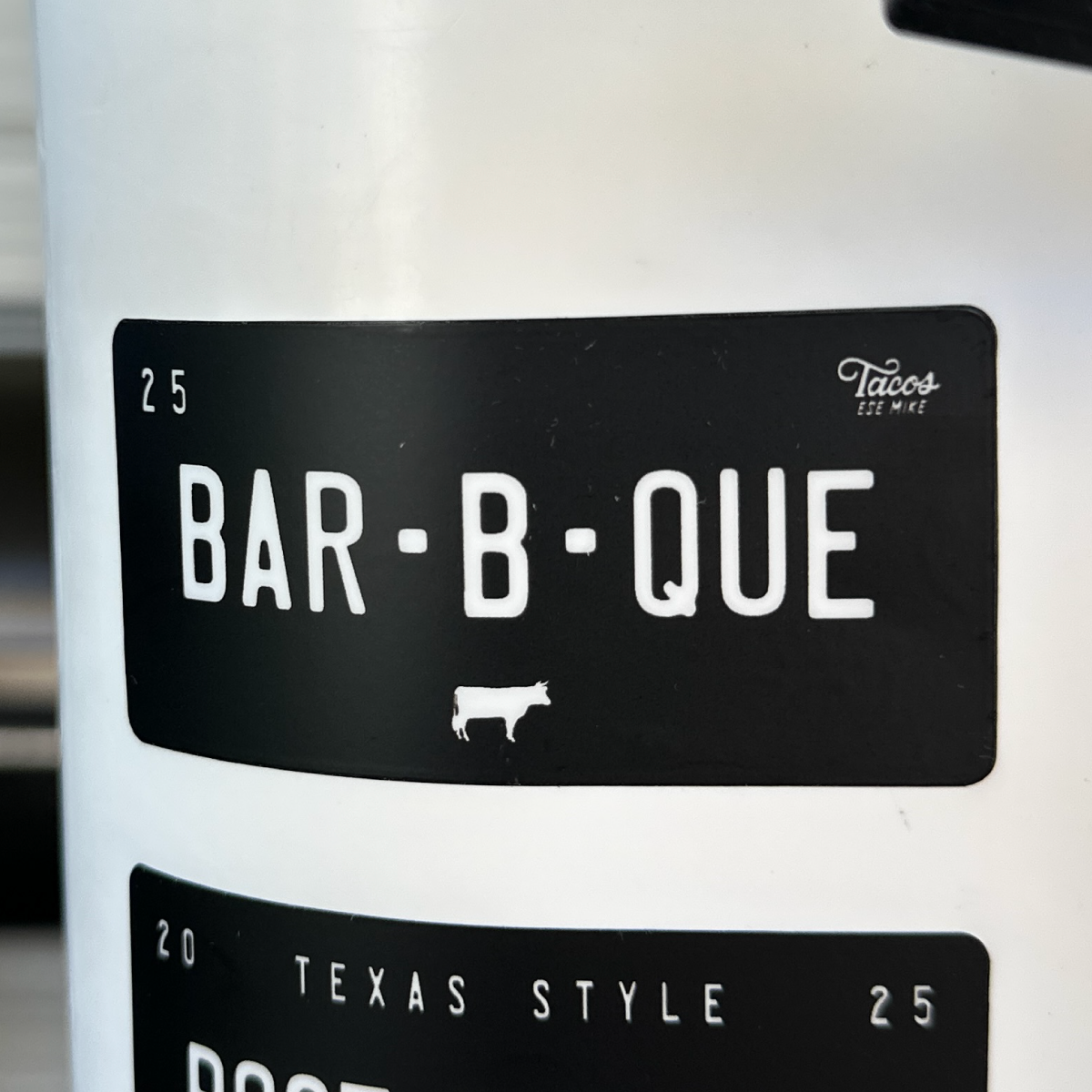 Bar-B-Que Mini Black License Plate Sticker