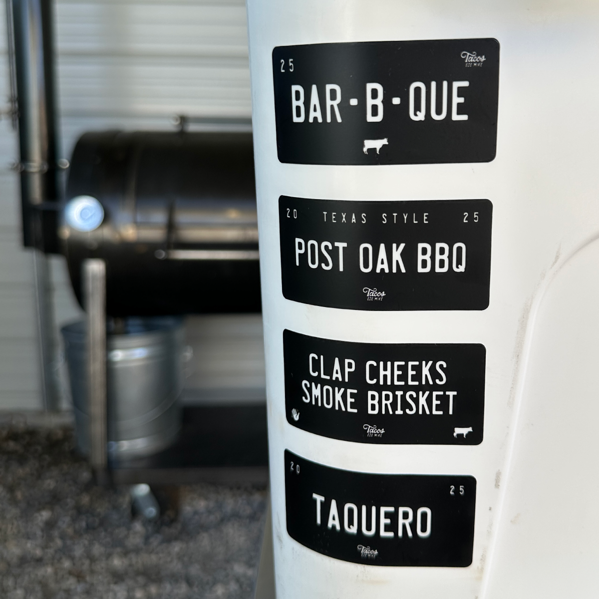 BBQ Mini Black License Plate Sticker Pack
