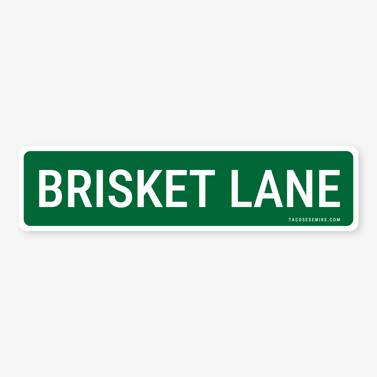 Brisket Lane Mini Street Sign Sticker