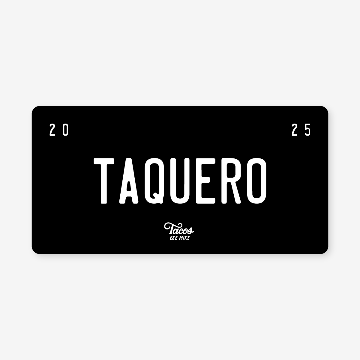 Taquero Mini Black License Plate Sticker